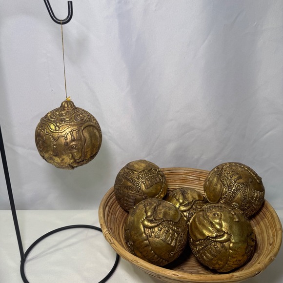 Unbranded | Holiday | Vintage Gold Elephant Christmas Ornaments Set Of ...